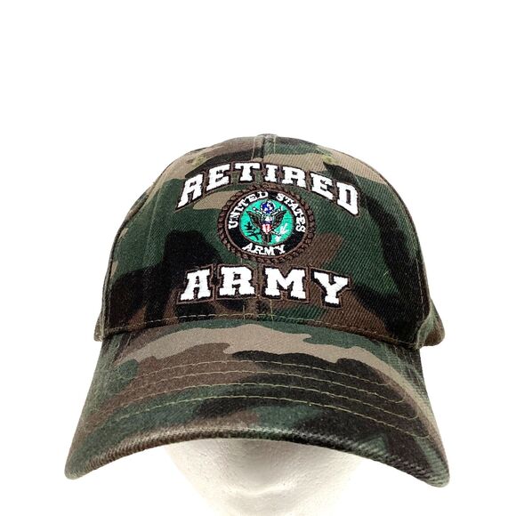 Rapid Dominance - Retired Army - United States Army - Green Camo Hat - Acrylic - Picture 2 of 10